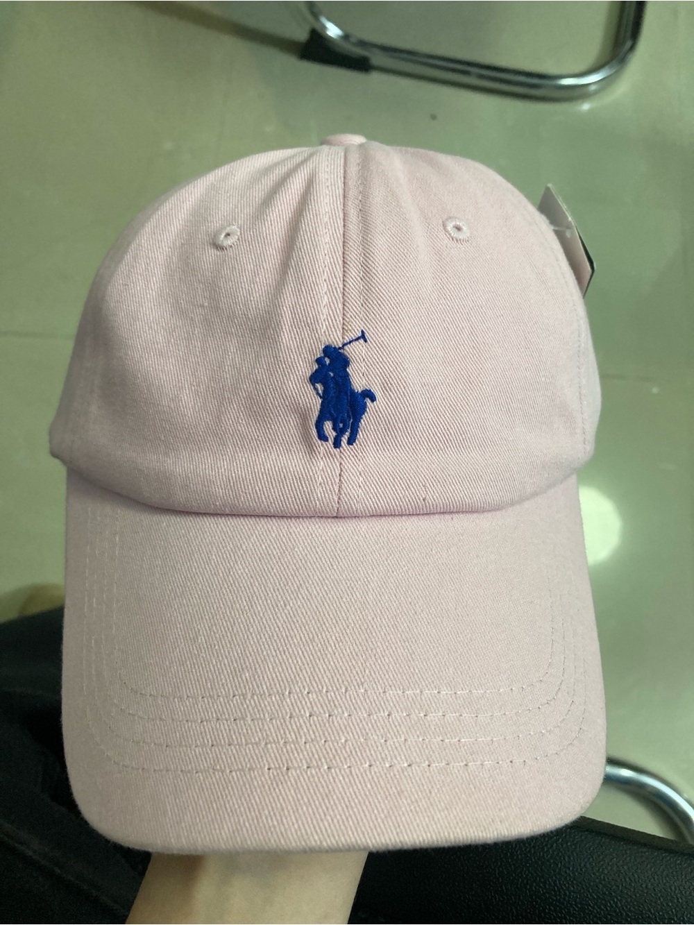 Polo by Ralph Lauren Light Pink Baseball Cap with Blue Polo Player